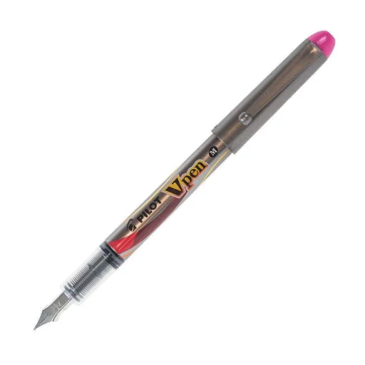 بايلوت (V-Pen) قلم حبر سائل للاستخدام لمرة واحدة، سن متوسط - وردي - SVP-4M-P PILOT V-Pen Disposable Fountain Pen Medium - Pink - SVP-4M-P