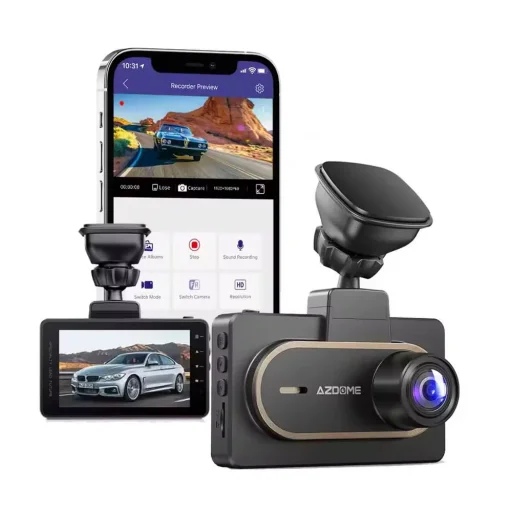 أزدومي M27S كاميرا داش كام مرآة بـ 2 قناة ودقة 2K Azdome mirror DashCam M27S 2 Channels 2K