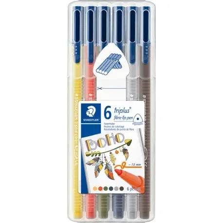أقلام فلوماستر ستيدلر تريبلس ملونة 1 مم ألوان الخريف 6 قطع Staedtler 1mm Felt-Tip Triplus Color Pens in Autumn Colors 6x