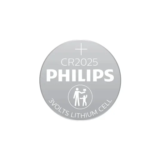 فيليبس بطارية ليثيوم كوين CR2025 بجهد 3 فولت CR2025L/40 - عبوة من قطعة واحدة Philips CR2025L/40 3V Lithium Coin Cell - 1-Pack