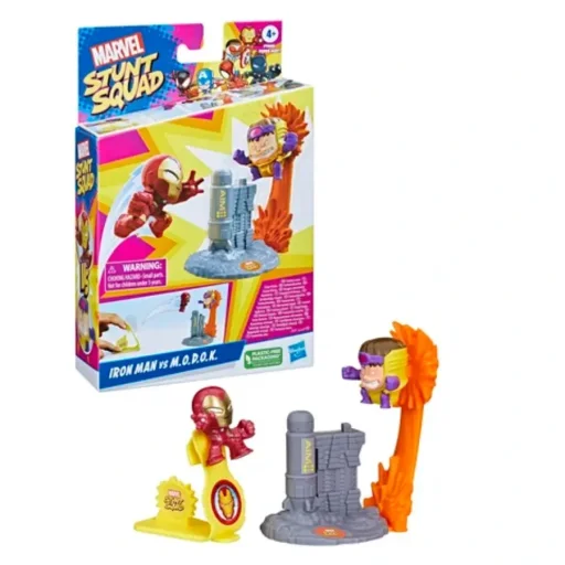 هاسبرو مارفل ستانت سكواد مجموعة مجسمات أيرون مان ضد مودوك Hasbro Marvel Stunt Squad Iron Man vs. M.O.D.O.K. Figure Set