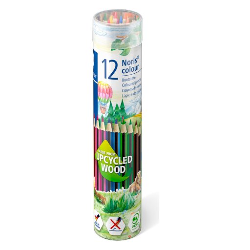 ستيدلر Noris colour طقم 12 قلم تلوين بعلبة معدنية أسطوانية - 185MD12 STAEDTLER Coloured Pencils 12PCS 185MD12