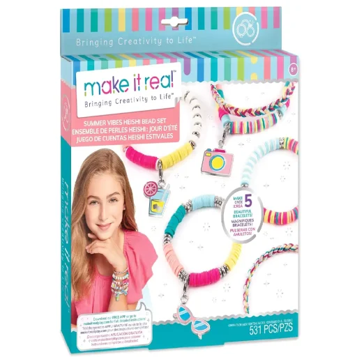 مجموعة خرز هيشي الصيفية من Make It Real Make It Real Summer Vibes Heishi Bead Set