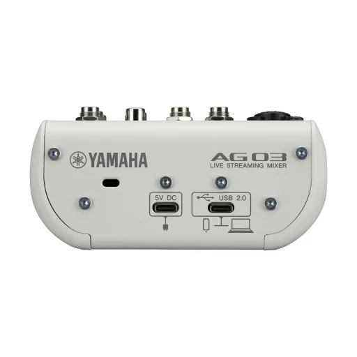 ياماها AG03MK2 أبيض مكسر صوتي للبث المباشر 6 قنوات مع Loopback Yamaha AG03MK2 White 6-Channel Live Streaming Loopback Mixer