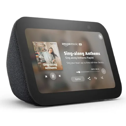 شاشة ذكية أمازون إيكو شو 5 الجيل الثالث مع أليكسا باللون الفحمي Amazon Echo Show 5 3rd Gen Smart Display with Alexa - Charcoal Black