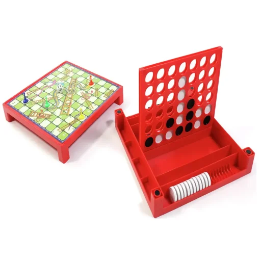 لعبة 4 في صف واحد والسلّم والثعبان 2 في 1 من أمباسادور Ambassador 4-in-a-Row & Snakes and Ladders Combo