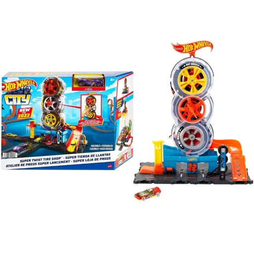 مجموعة ألعاب متجر الإطارات من هوت ويلز سيتي Hot Wheels City Tire Shop Playset