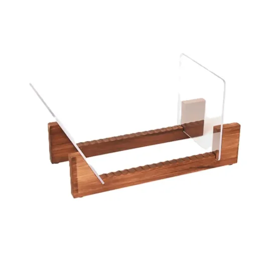 حامل أسطوانات الفينيل من خشب الكندلنوت مع الأكريليك "إم جي آي" MJI Vinyl Record Candlenut Holder with Acrylic GK-R40B