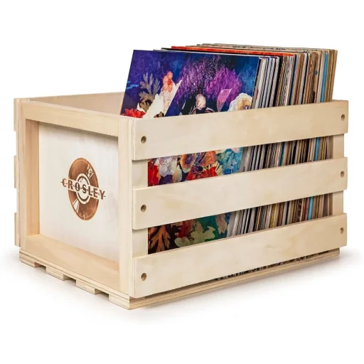 حقيبة تخزين الأسطوانات من "كروسلي"  - لون خشبي طبيعي Crosley Record Storage Crate - Natural
