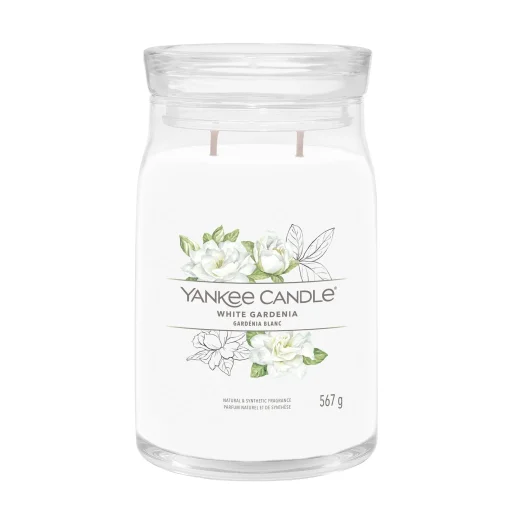شمعة "يانكي كاندل" (Yankee Candle) الحجم الكبير (Signature Large Jar) - الجاردينيا البيضاء Yankee Candle Signature Large Jar - White Gardenia