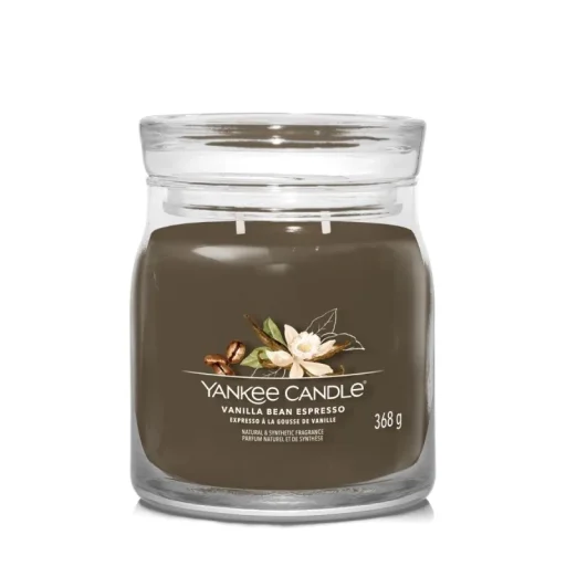 شمعة "يانكي كاندل" (Yankee Candle) الحجم المتوسط (Signature Medium Jar) - فانيلا بين إسبريسو Yankee Candle Signature Medium Jar - Vanilla Bean Espresso
