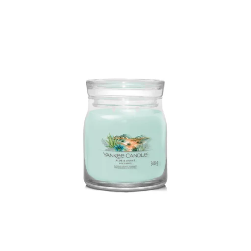 شمعة "يانكي كاندل" (Yankee Candle) الحجم المتوسط (Signature Medium Jar) - الصبار والأغاف Yankee Candle Signature Medium Jar - Aloe & Agave
