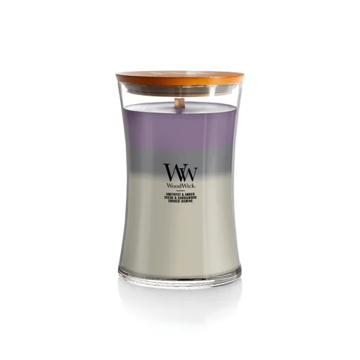 شمعة "وود ويك" (WoodWick) ثلاثية الطبقات (Trilogy) كبيرة - سماء الأماميست WoodWick Trilogy Large Candle - Amethyst Sky