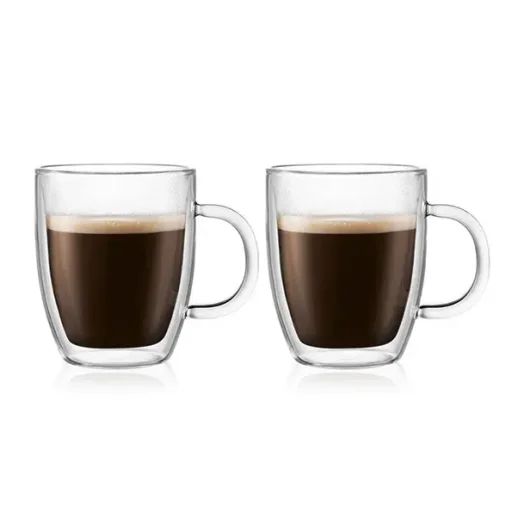 طقم أكواب "بودوم بيسترو" بجدار مزدوج سعة 300 مل - قطعتان Bodum Bistro Double Wall Mug 300ml - 2-Piece Set