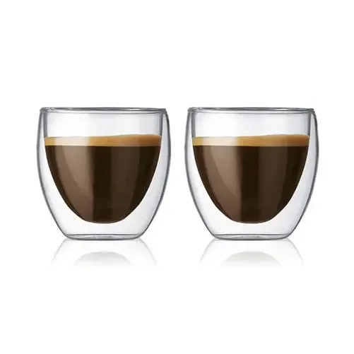 طقم أكواب إسبريسو "بودوم بافينا" بجدار مزدوج سعة 80 مل - قطعتان Bodum Pavina Double Wall Espresso Glass 80ml - 2-Piece Set