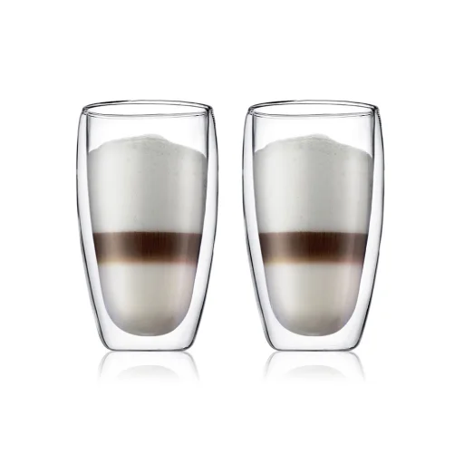 طقم أكواب "بودوم بافينا" بجدار مزدوج سعة 450 مل - قطعتان Bodum Pavina Double Wall Glass 450ml - 2-Piece Set