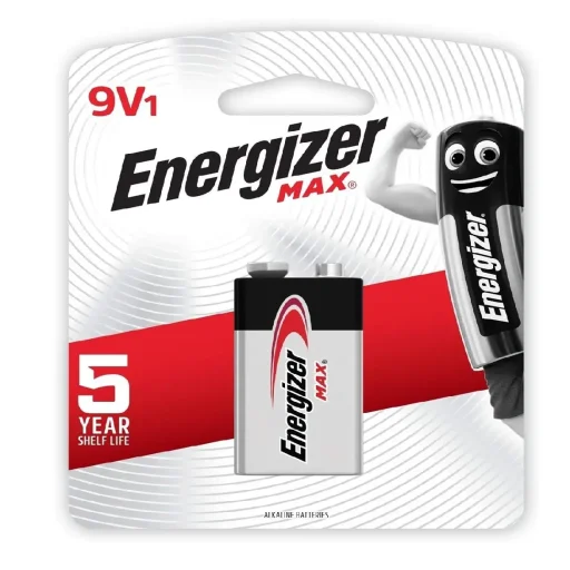 إنرجايزر (Max) بطارية قلوية 9 فولت، حبة واحدة - (E522) BP1 Energizer MAX 9V Alkaline Battery 522 BP1 - 1-Pack