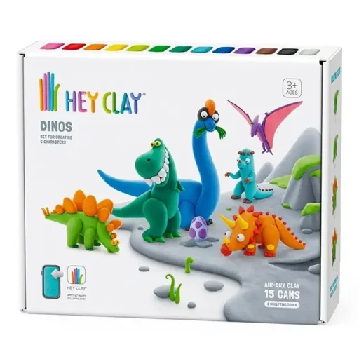 هي كلاي - الديناصورات، 15 علبة HEY CLAY - Dinos 15 Cans