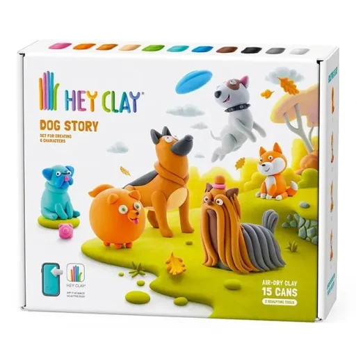 هي كلاي - قصة الكلاب (دوج ستوري)، 15 علبة Hey Clay Dog Story, 15 cans