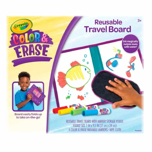 كرايولا - لوحة السفر القابلة للمسح وإعادة التلوين Crayola Color & Erase Reusable Travel Board
