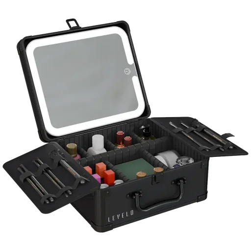 ليفيلو (Levelo) منظم حقيبة مكياج إيليت (Elite) مع مرآة Levelo Elite Makeup Box Organizer With Mirror