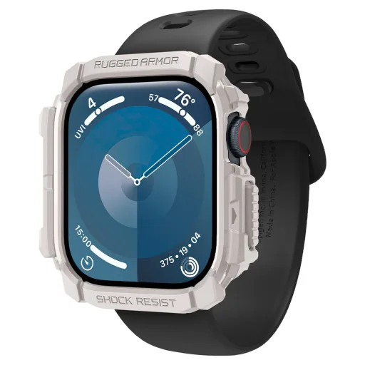 حافظة حماية سبيجن روغد آرمور لساعة آبل إصدار السلسلة 10 مقاس 42 ملم - بيج ديون Spigen Apple Watch Series 10 42mm Rugged Armor Case - Dune Beige
