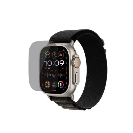 لاصق حماية شاشة زجاجي لساعة أبل هايفن مع أدوات تركيب - ألترا 2/ألترا (49 مم) Hyphen Apple Watch Tempered Glass with Applicator - Ultra2/Ultra (49mm)