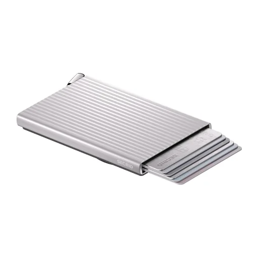 محفظة بطاقات سيكريد بريميوم كاردبروتيكتور بلس مضلعة لماج سيف - فضي Secrid Premium Cardprotector+ Fluted for MagSafe Silver