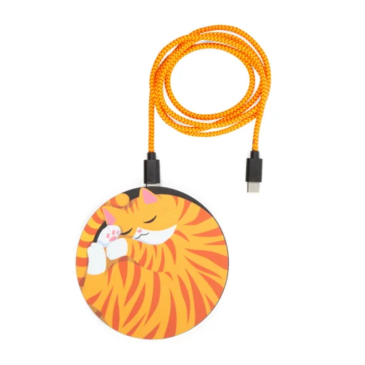 كيكر لاند شاحن لاسلكي على شكل قطة نائمة Kikkerland Sleepy Cat Wireless Charger