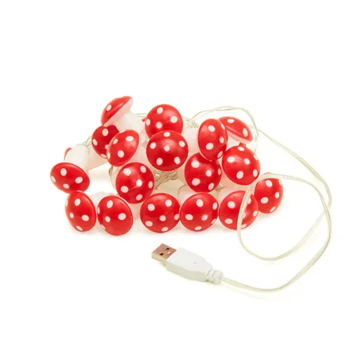 كيكر لاند شريط إضاءة LED بـ 20 فطرًا Kikkerland 20 Mushroom LED String Lights