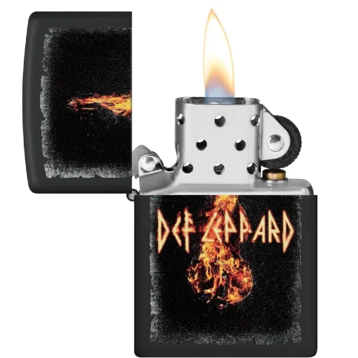 زيبو ولاعة ديف ليبارد بلاك مات مضادة للرياح Zippo Def Leppard Black Matte Windproof Lighter