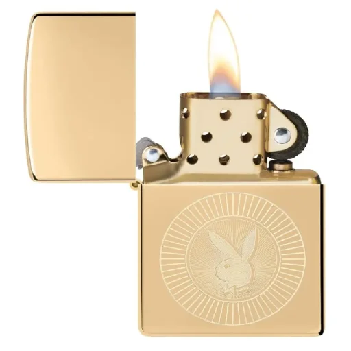زيبو ولاعة بلاي بوي براشد كروم مضادة للرياح Zippo Playboy Brushed Chrome Windproof Lighter