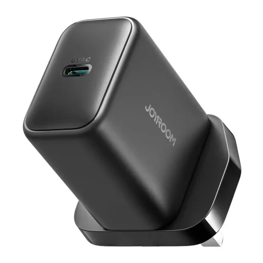 جويروم شاحن حائط UK USB-C GaN JR-TCG13 بقوة 45 واط مع كابل USB-C بقوة 60 واط - أسود Joyroom JR-TCG13 45W GaN UK USB-C Wall Charger with 60W USB-C Cable - Black
