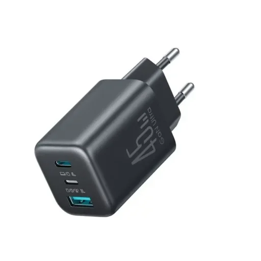 جويروم شاحن حائط UK GaN بـ 3 منافذ JR-TO1 بقوة 45 واط - أسود Joyroom JR-TO1 45W 3-Port GaN UK Wall Charger - Black