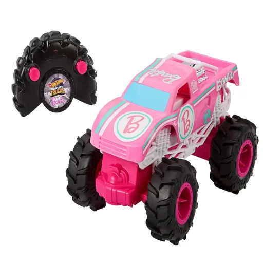 هوت ويلز مونستر تراكس سيارة باربي تحكم عن بعد بمقياس 1:24 Hot Wheels Monster Trucks Barbie R/C Vehicle 1:24 Scale