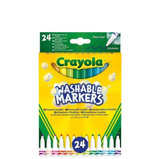 أقلام ماركر كرايولا ذات خط رفيع قابلة للغسل - 24 قلم Crayola Washable Fine Line Markers - 24 Count