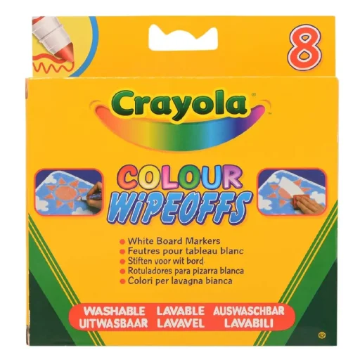 أقلام ماركر كرايولا ألوان قوس قزح قابلة للغسل والمسح الجاف - 8 أقلام Crayola Rainbow Colors Washable Dry-Erase Markers - 8 Count