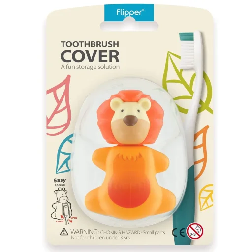 فليبر غطاء فرشاة أسنان حيوان مرح - أسد Flipper Toothbrush Cover Fun Animal - Lion