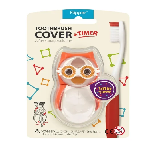 فليبر غطاء فرشاة أسنان بومة - هارتي Flipper Toothbrush Cover Owl - Hearty