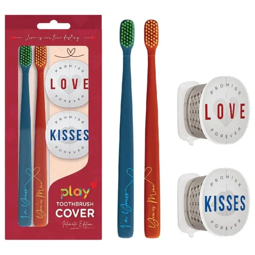 فليبر عبوة كومبو 2 في 1 غطاء فرشاة أسنان وفرشاة أسنان بلاي آي لوف - تيستيموني Flipper Play iLove Toothbrush Cover & Toothbrush 2-in-1 Combo Pack - Testimony