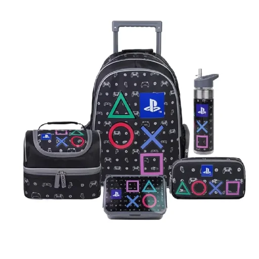سوني بلايستيشن الخاص بي طقم حقيبة بعجلات فاخر 5 في 1 مقاس 18 بوصة - Bts265In1P18-18 Sony Playstation My Playstation 5 In 1 Premium Trolley Set 18" - Bts265In1P18-18