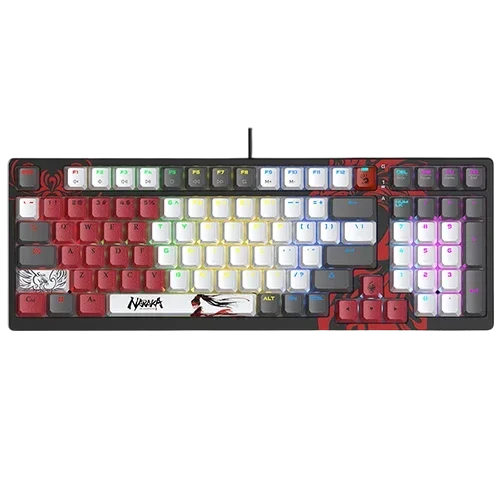 بلودي S98 كيبورد ألعاب - ناراكا، مفتاح BLMS أحمر Bloody S98 Naraka 98-Key Wired RGB Hot-Swappable Mechanical Gaming Keyboard - BLMS Red Switches