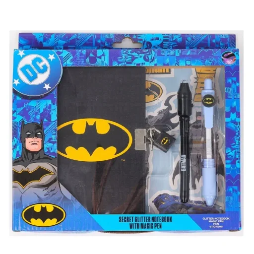 وارنر براذرز باتمان دفتر ملاحظات سري لامع مع قلم سحري - Tbt26Stat167 Warner Bros Batman Secret Glitter Notebook With Magic Pen - Tbt26Stat167