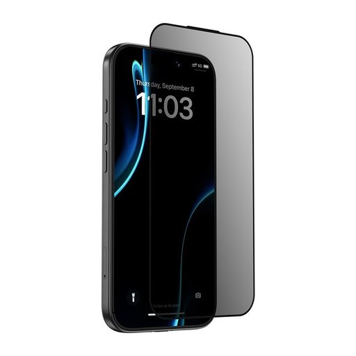 بينكس GlassWarrior واقي شاشة من الزجاج المقسّى للخصوصية لـ ايفون 18 Pro - أسود Benks GlassWarrior Privacy Tempered Glass Screen Protector for iPhone 18 Pro - Black