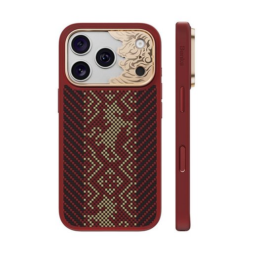 بينكس ArmorPro Knight كفر من الكيفلار لـ ايفون 18 Pro Max / 17 Pro Max - أحمر Benks ArmorPro Knight Kevlar Case for iPhone 18 Pro Max / 17 Pro Max - Red