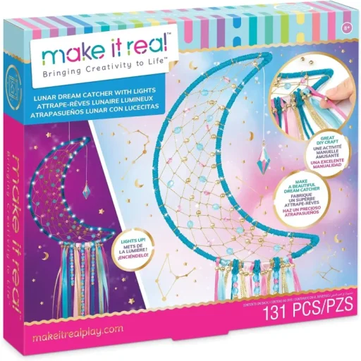 ميك إت ريل صائدة أحلام قمرية مع إضاءة - أزرق Make It Real Lunar Dream Catcher With Lights - Blue