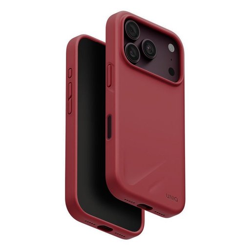 يونيك لينو ماج كليك حافظة هجينة لآيفون 18 برو (6.3 بوصة) - أحمر توت بري UNIQ Lino Magnetic Hybrid Case for iPhone 18 Pro - Cranberry Red