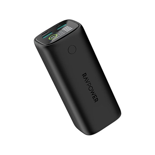 راف باور Ultra باور بانك بقدرة 100 واط وسعة 20000 ملّي أمبير ساعة بمنفذي USB-C ومنفذي USB-A - أسود RAVPower Ultra 100W 20000mAh Power Bank - 2 USB-C + 2 USB-A - Black