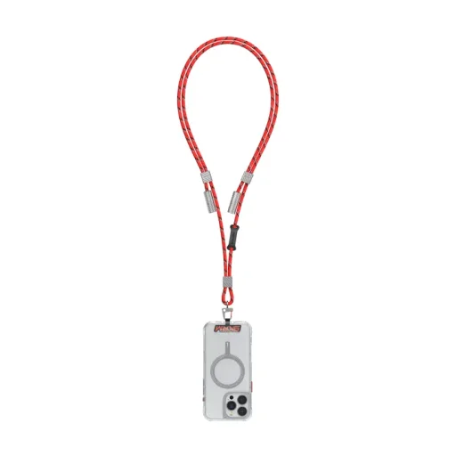 سكينارما داينو في إي 2 في 1 حبل وكابل شحن سي إلى سي - قرمزي Skinarma DYNO VE 2-IN-1 Lanyard And Charging Cable C To C - Vermilion
