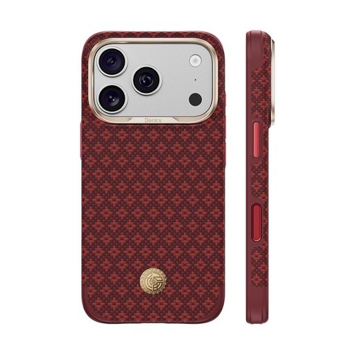 بينكس ArmorGrid Edge X9 كفر من الكيفلار لـ ايفون 18 Pro Max / 17 Pro Max - أحمر Benks ArmorGrid Edge X9 Kevlar Case for iPhone 18 Pro Max / 17 Pro Max - Red